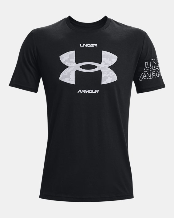 Men's UA ABC Camo Fill Big Logo Short Sleeve, Black, pdpMainDesktop image number 4